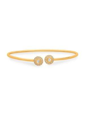 Morris & David 14k Yellow Gold & Diamond Cuff Bracelet