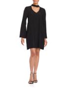 Design Lab Lord & Taylor Bell Sleeve Crepe Cutout Shift Dress