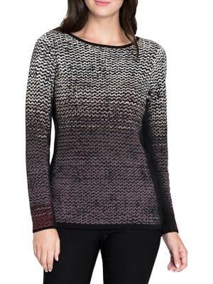 Nic+zoe Petites Petite Petite Long-sleeve Chevron Top