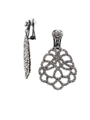 Kenneth Jay Lane Crystal Clip-on Drop Earrings