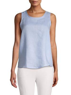 Lord & Taylor Sleeveless Button-back Linen Top