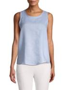 Lord & Taylor Sleeveless Button-back Linen Top