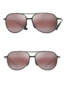 Maui Jim 60mm Alele Bridge Smoke Grey Aviator Sunglasses