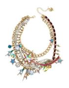 Betsey Johnson Celestial Crystal Shooting Star Statement Necklace