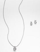 Swarovski Crystal Solitaire Necklace And Stud Earrings Boxed Set