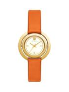 Tory Burch Grier Reversible-case Stainless Steel & Leather-strap Watch