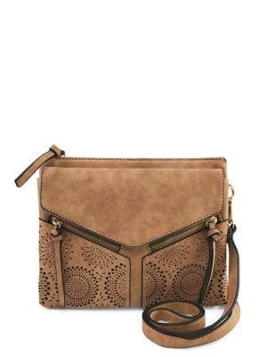 Violet Ray Leanna Cut-out Faux Leather Crossbody Bag