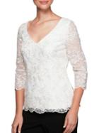 Alex Evenings Embroidered Sequin Blouse