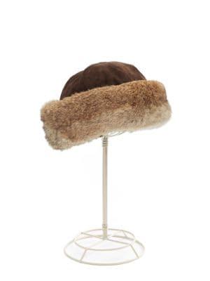 Surell Suede Rabbit Fur-trim Hat