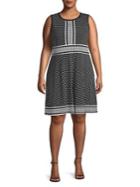 Michael Michael Kors Plus Dotted Fit-&-flare Dress