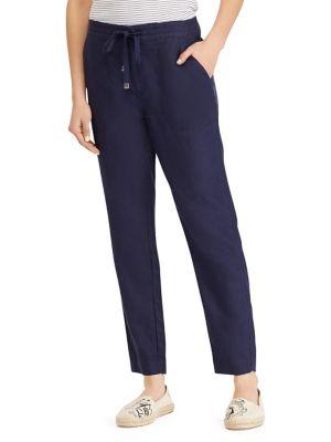 Lauren Ralph Lauren Mid-rise Straight Linen Pants