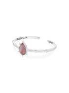 Ripka Amalfi Pear-shaped Pink Mother Of Pearl, Rock Crystal Quartz, White Topaz & 925 Sterling Silver Cuff Bracelet