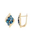 Lord & Taylor London Blue Topaz And 14k Yellow Gold Cluster Earrings