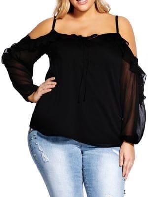 City Chic Plus Plus Relaxed-fit Adaline Top