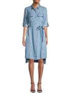 Jones New York Long-sleeve Chambray Shirt Dress