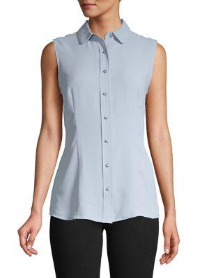 Anne Klein Sleeveless Button-down Shirt