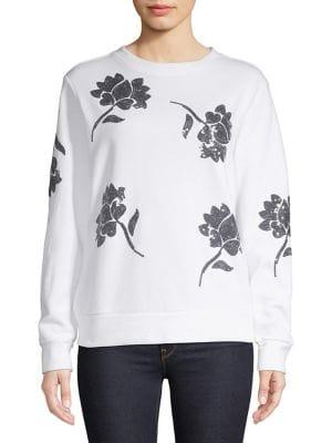 Lord & Taylor Sequin-embellished Cotton Sweatshirt