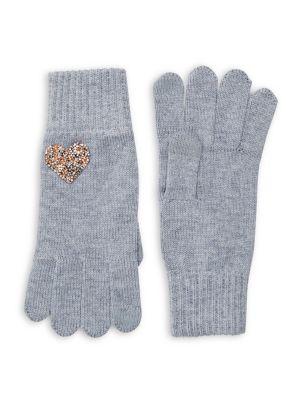 Lord & Taylor Embellished Heather Knit Gloves