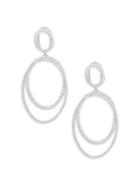 Nadri Crystal Large Drop Hoop Earrings