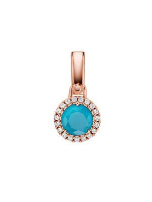 Michael Kors Sterling Silver, Crystal & Dyed Agate Disk Charm