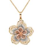 Lord & Taylor 14k Gold Perfectina Flower Pendant Necklace