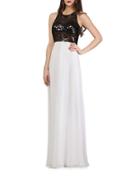 Js Collections Sequin Colorblocked Gown