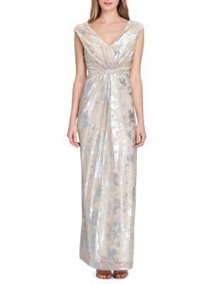 Tahari Arthur S. Levine Sleeveless Novelty Column Gown