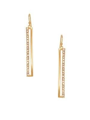 Vince Camuto Goldtone And Cubic Zirconia Pave Linear Earrings