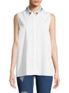 T Tahari Wynne Embellished Collar Blouse