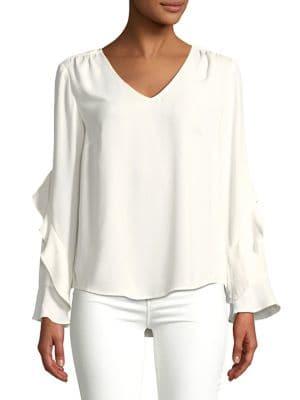 Context V-neck Ruffle Blouse