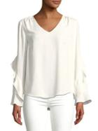 Context V-neck Ruffle Blouse