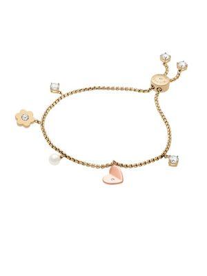 Michael Kors Flower Power Two-tone Stainless Steel Charm Bracelet