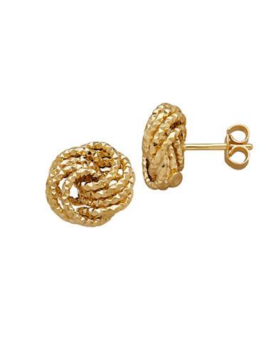 Lord & Taylor 14k Yellow Gold Love Knot Stud Earrings