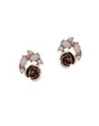 Lonna & Lilly Crystal Rose Stud Earrings