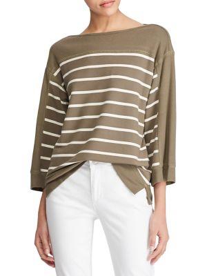 Lauren Ralph Lauren Petite Striped Boatneck Sweater