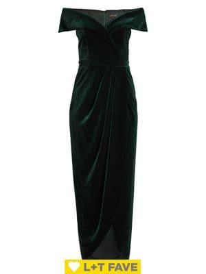 Xscape Petite Off-the-shoulder Velvet Dress