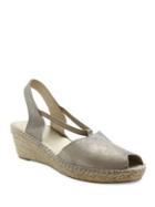 Andre Assous Dainty Metallic Suede Slingback Wedge Sandals