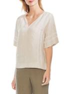 Vince Camuto Elbow-sleeve Linen Blouse