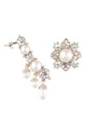 Marchesa Faux Pearl Mismatched Earrings