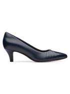 Clarks Linvale Pleated Point-toe Leather Pumps