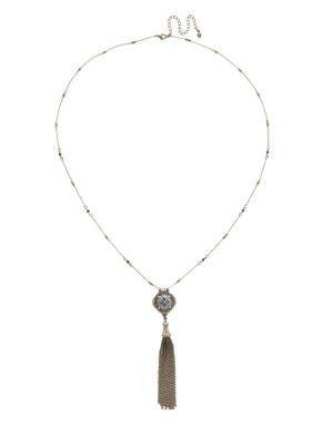 Sorrelli Moonlit Shores Freesia Swarovski Crystal Tassel Pendant Necklace