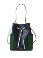 Lauren Ralph Lauren Colorblock Leather Drawstring Bag