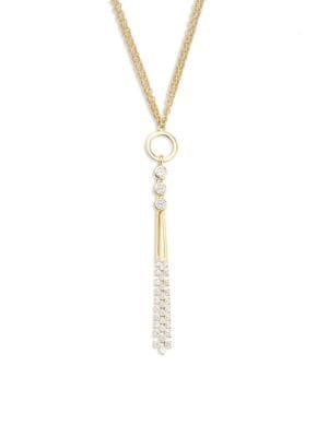 Nadri Goldtone & Crystal Y-necklace