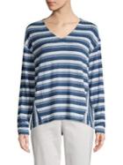 Jones New York Linear V-neck Top