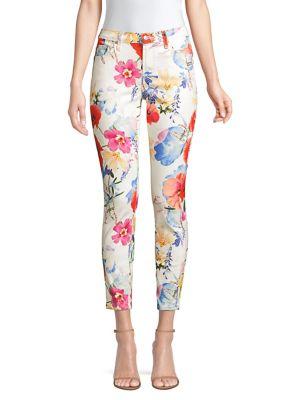 7 For All Mankind The Ankle Skinny Floral Print Jeans