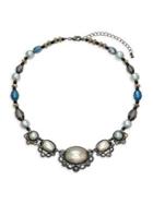 Stein And Blye Crystal & Faux Pearl Collar Necklace