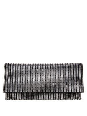 Nina Chicago Rhinestone Stripe Clutch