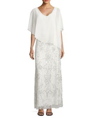 J Kara Popover Sequin Gown