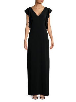 Laundry By Shelli Segal Ruffle-sleeve Maxi Dress