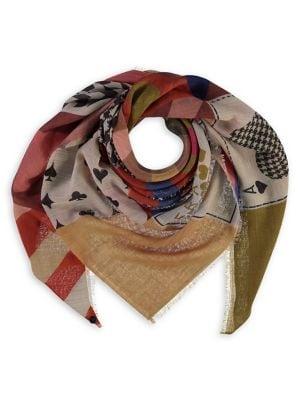 Fraas Striped Cards Wool-blend Scarf